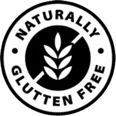 Gluten free badge with a crossed-out wheat stalk
